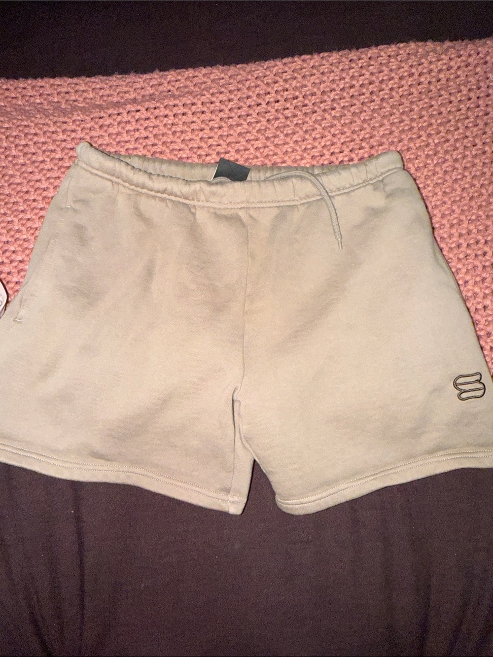 Aritzia Super World Beige Drawstring Athletic Shorts